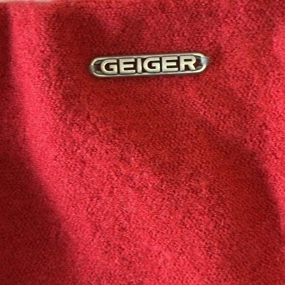 Vintage 00s Geiger Reddish Orange Wool Pencil Skirt with Scalloped Hem Size US 6 - Picture 2 of 8